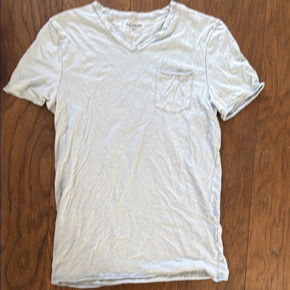 Men's Light Blue  V Neck T-Shirt